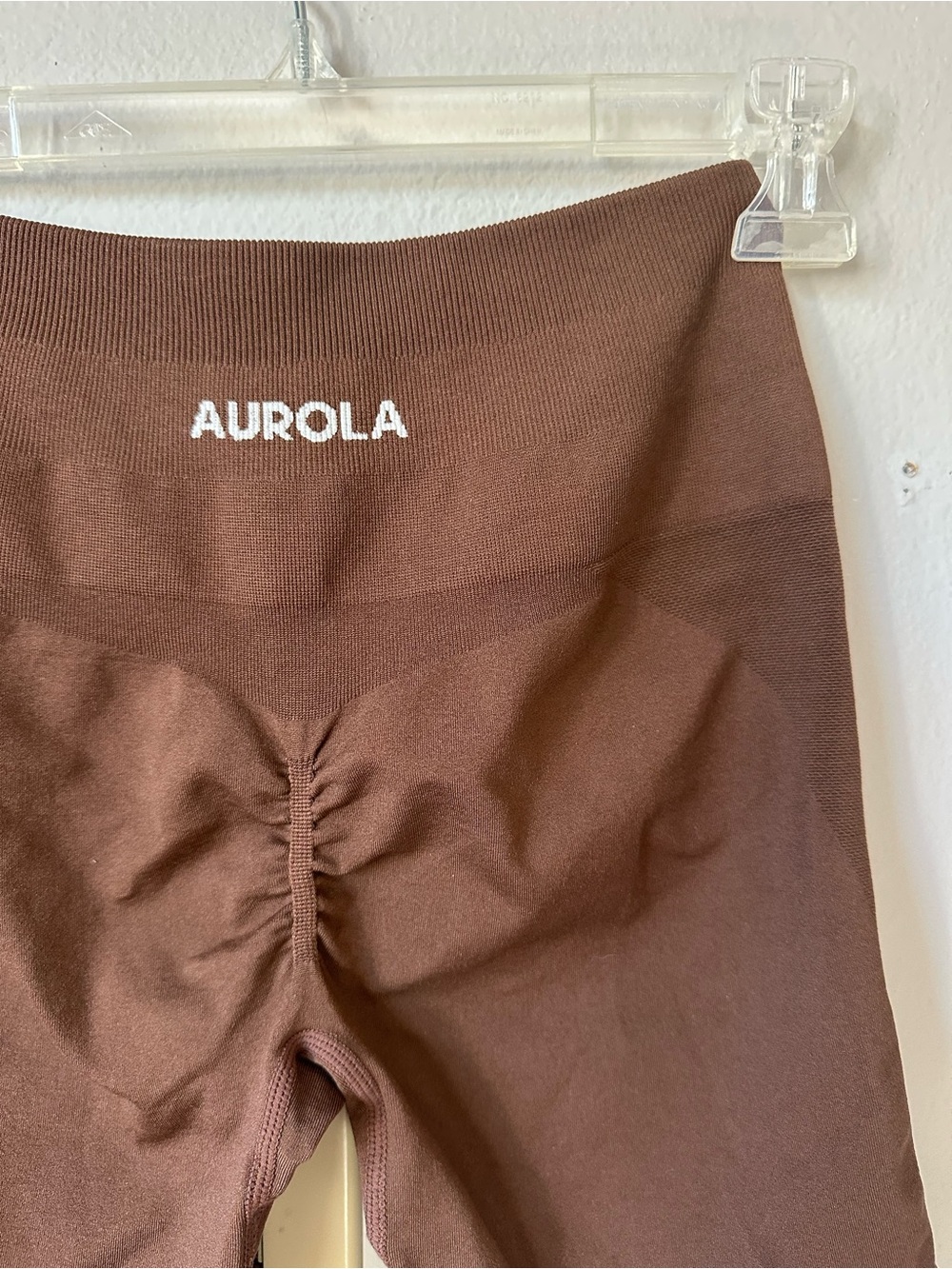 Aurola Brown Seamless High-Waist Shorts